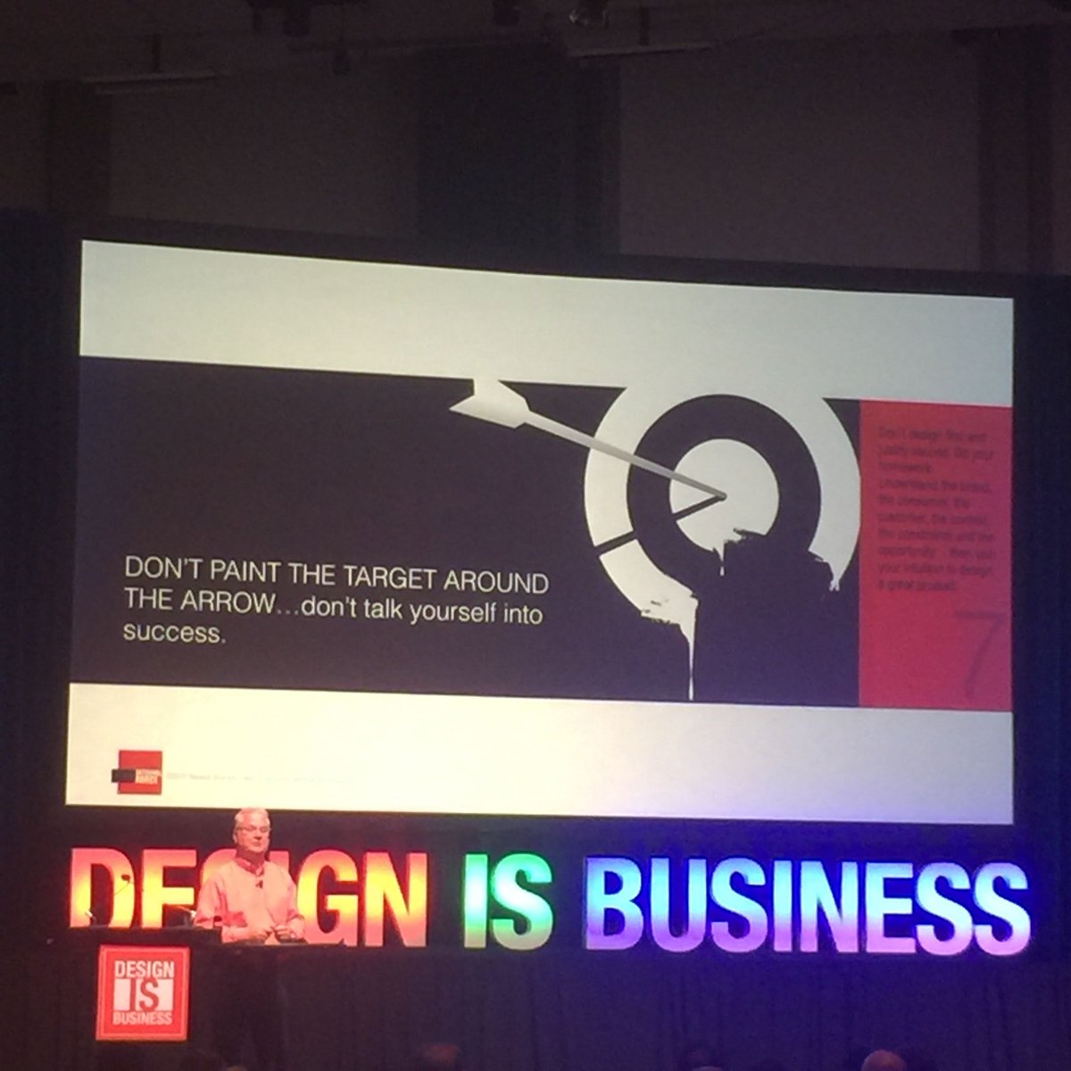 DesignApplause's tweet photo. #design don't talk yourself into success #NateYoung @newellbrands #idsa17atlanta @IDSA https://t.co/ihHQafpE84