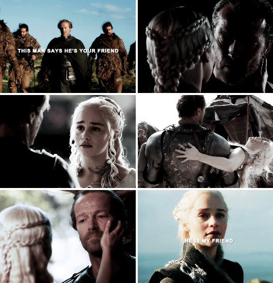 My dearest Bear, I love you with all my heart. Like a friend loves friend #Daenerys #Jorah #GameOfThrones #FriendZone #sorrynotsorry