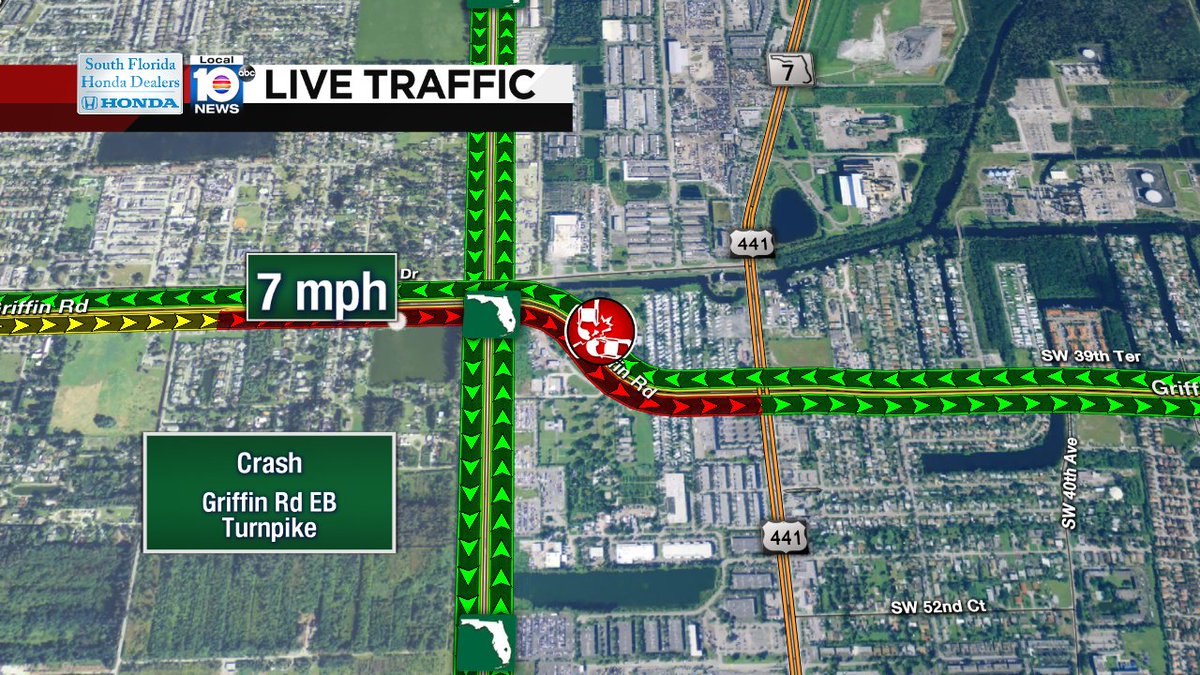 Crash on Griffin Rd EB approaching Turnpike #traffic https://t.co/j21PRzDxmN