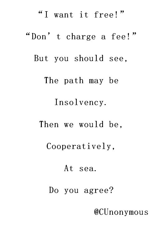 CUnonymous's tweet image. #ThursdayThought :: #whyCUsneedtochargesomefees but still #betterthanbanks #iBANKwithacreditunion @CCUA_ACCF