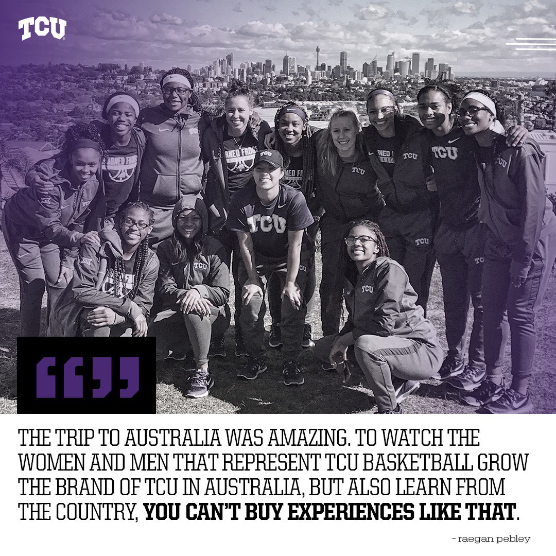 tcuwbb's tweet photo. Grateful for our opportunity. #FrogsDownUnder 🐸🏀🇦🇺 https://t.co/wFZPrrN6Ye