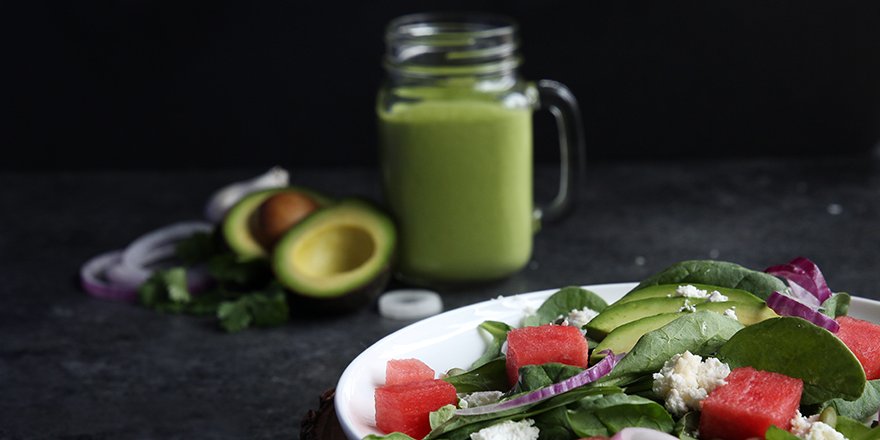lifeway_kefir's tweet image. Pair spinach, juicy watermelon, and avocado with our Cilantro Kefir Dressing to create a bold and refreshing meal. bit.ly/AvocadoWaterme…