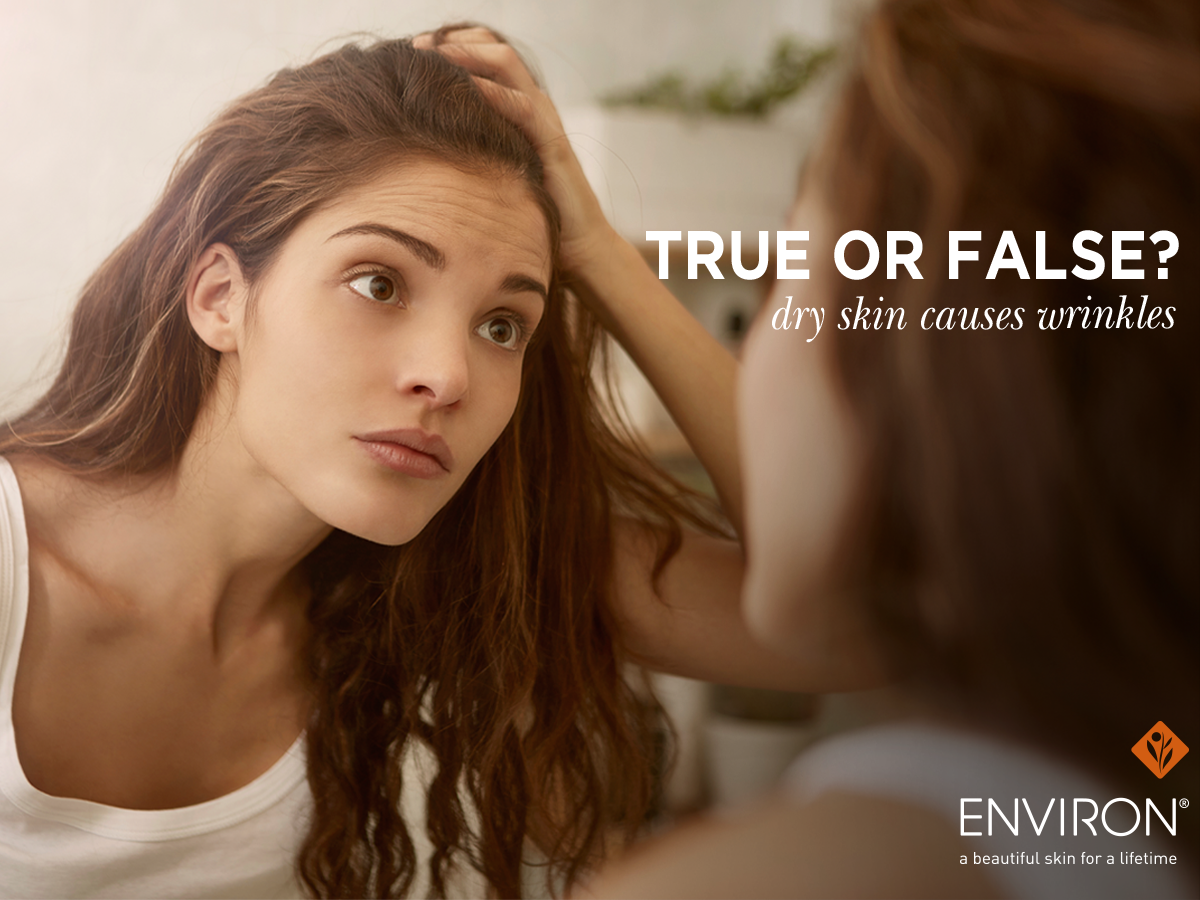 SkinHealthC's tweet photo. False! Dry skin doesn’t cause wrinkles, but it certainly accentuates them. Apply Environ Super Moisturiser+ to help minimise its appearance! https://t.co/Y03gll6cMp