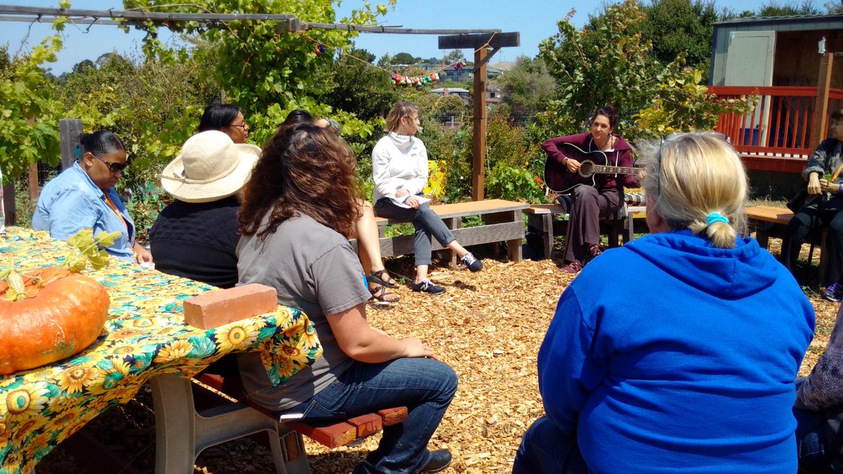 MrsCrugerHansen's tweet photo. Mira Vista teachers singing in the garden... https://t.co/Mh6a8XHRHD