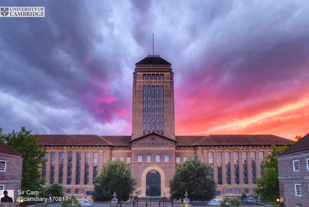 Sunset in Cambridge, 17 Aug 2017. If you're #goingtocambridge you're likely to be going to this library. #alevelresults