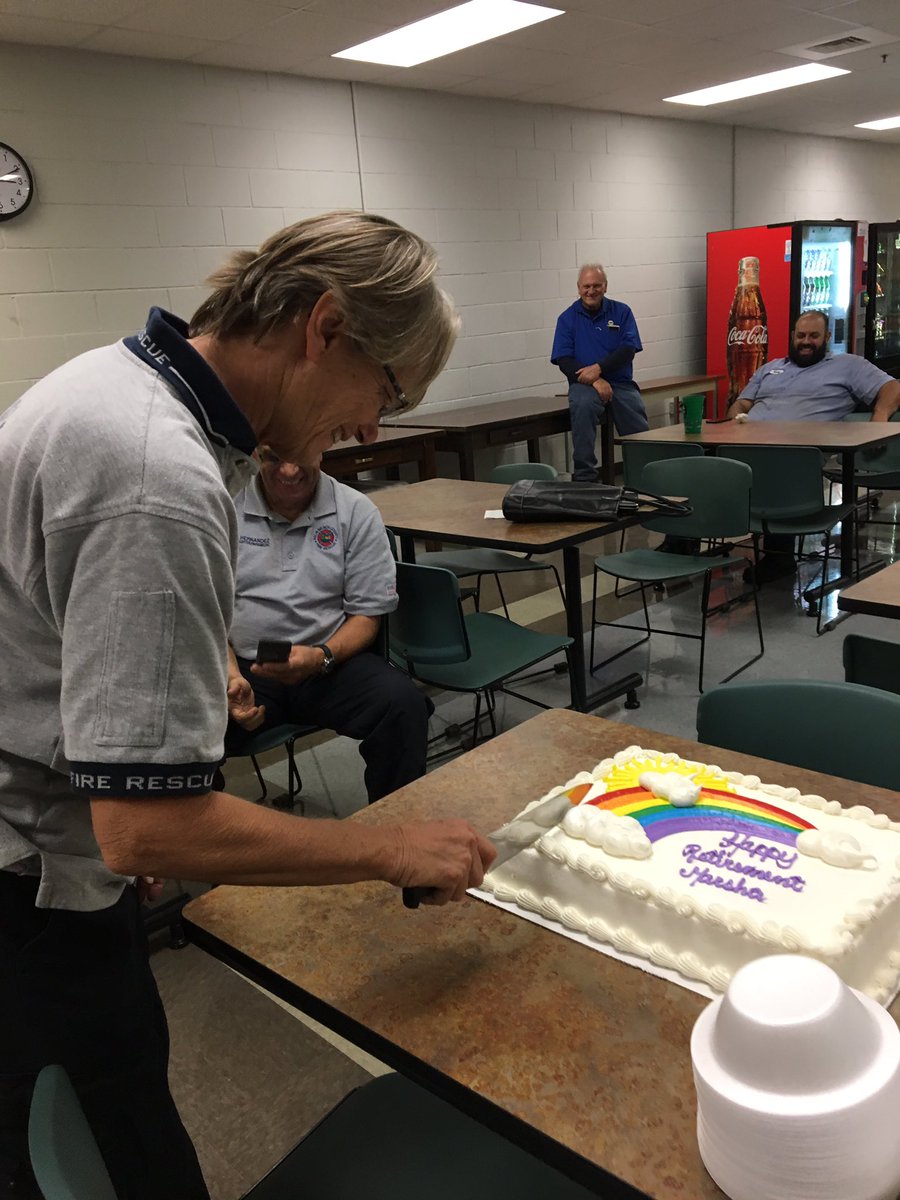 PBCFR's tweet photo. Congratulations Driver/Operator Marsha Brown on your retirement! @PBCFR thanks you for your 25yrs of service #RecruitClass16 https://t.co/phcR0g21w3