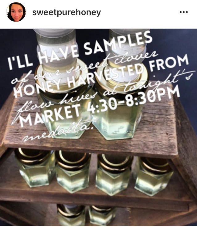 sweetpurehoney's tweet photo. @MarketAtMedalta 4:30-8:30pm I'll have fresh sweet &amp; red clover honey harvested from our #flowhives and 3kg SPH family econo pails. https://t.co/v41ajJWhFM