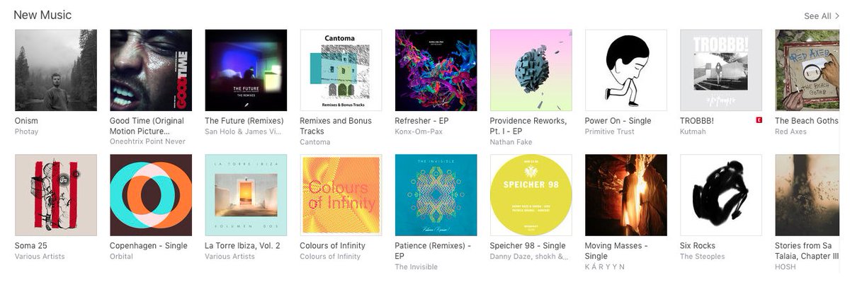 Nice looks on the UK Electronic pages <a href="/AppleMusic/">Apple Music</a> for Colours of Infinity this week