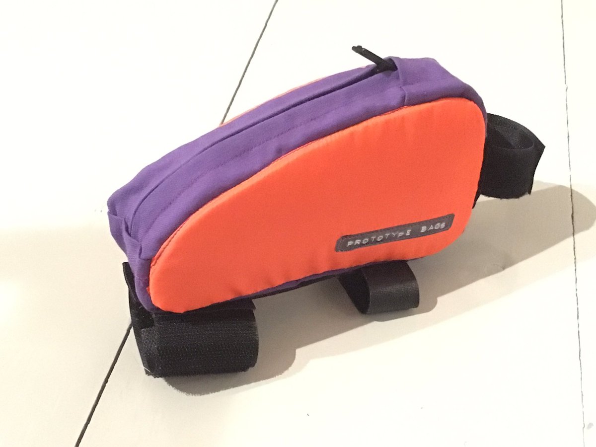 PrototypeBags's tweet photo. First iteration of small top tube bag, ready for some field testing. Most probably this one won't get lost. #bikepacking https://t.co/2HGMxhbKKA