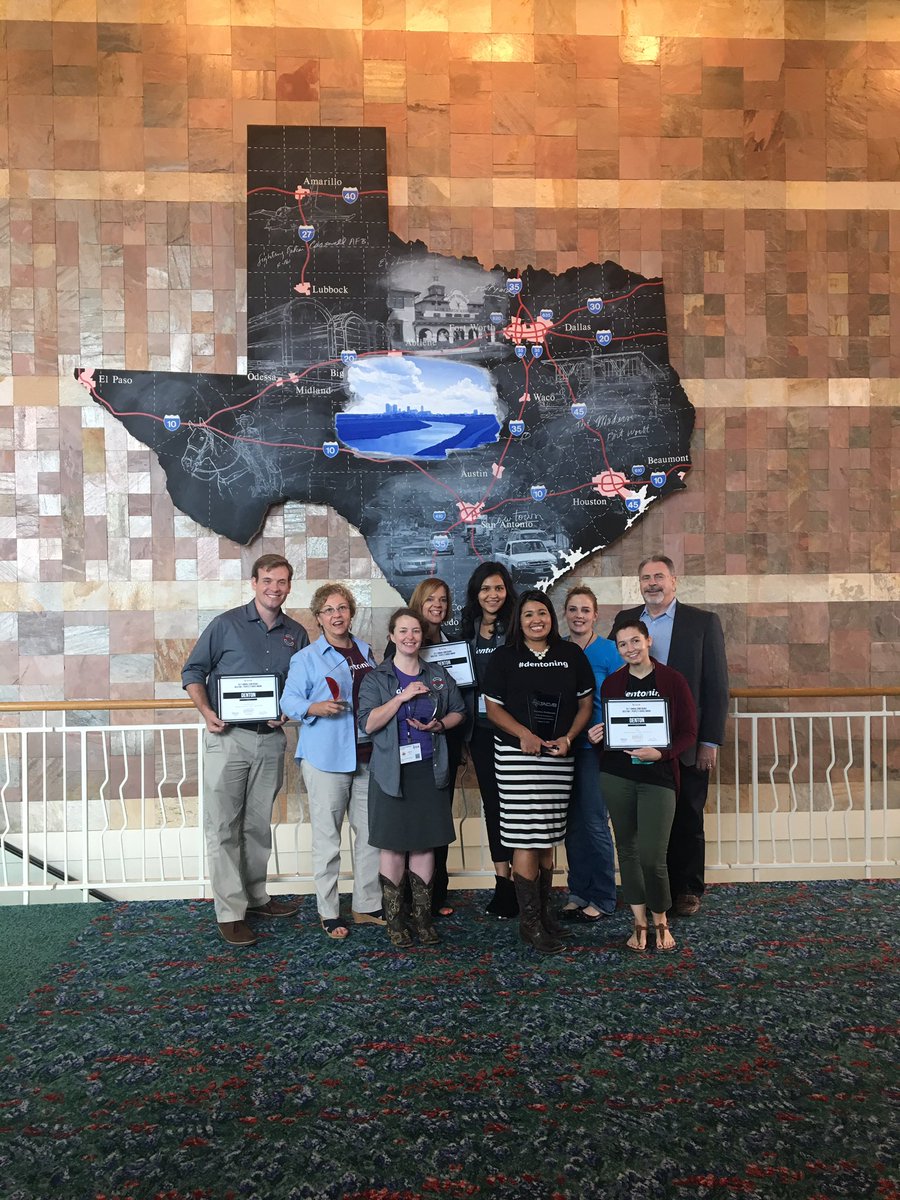 Visit_DFW's tweet photo. Congrats to our friends at @visitfriscotx and @DiscoverDenton! They received well-deserved recognition today at #TACVB17. Way to go, guys! 🎉 https://t.co/88U0ox9Vih