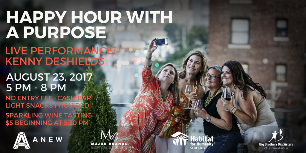 meetanew's tweet photo. Happy Hour w/ a Purpose next week! Excited to hangout with @bbbsemo, @habitatstl, @kennydeshields, and you! 🥂 #meetanew #partieswithpurpose https://t.co/9PhWPbdBpU