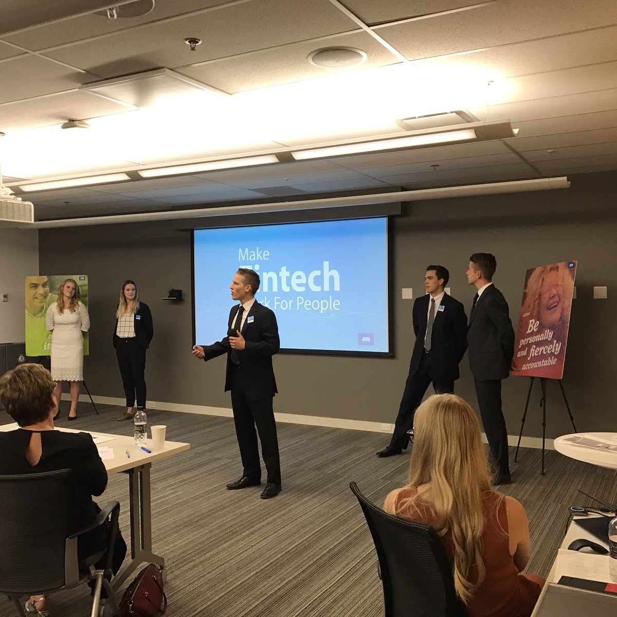 DebbieBlakeman's tweet photo. @atbcareers SUPERB #fintech pres today by #ATB101 students capstone!! So proud, way to go team blue https://t.co/oBZ55Yl8PH