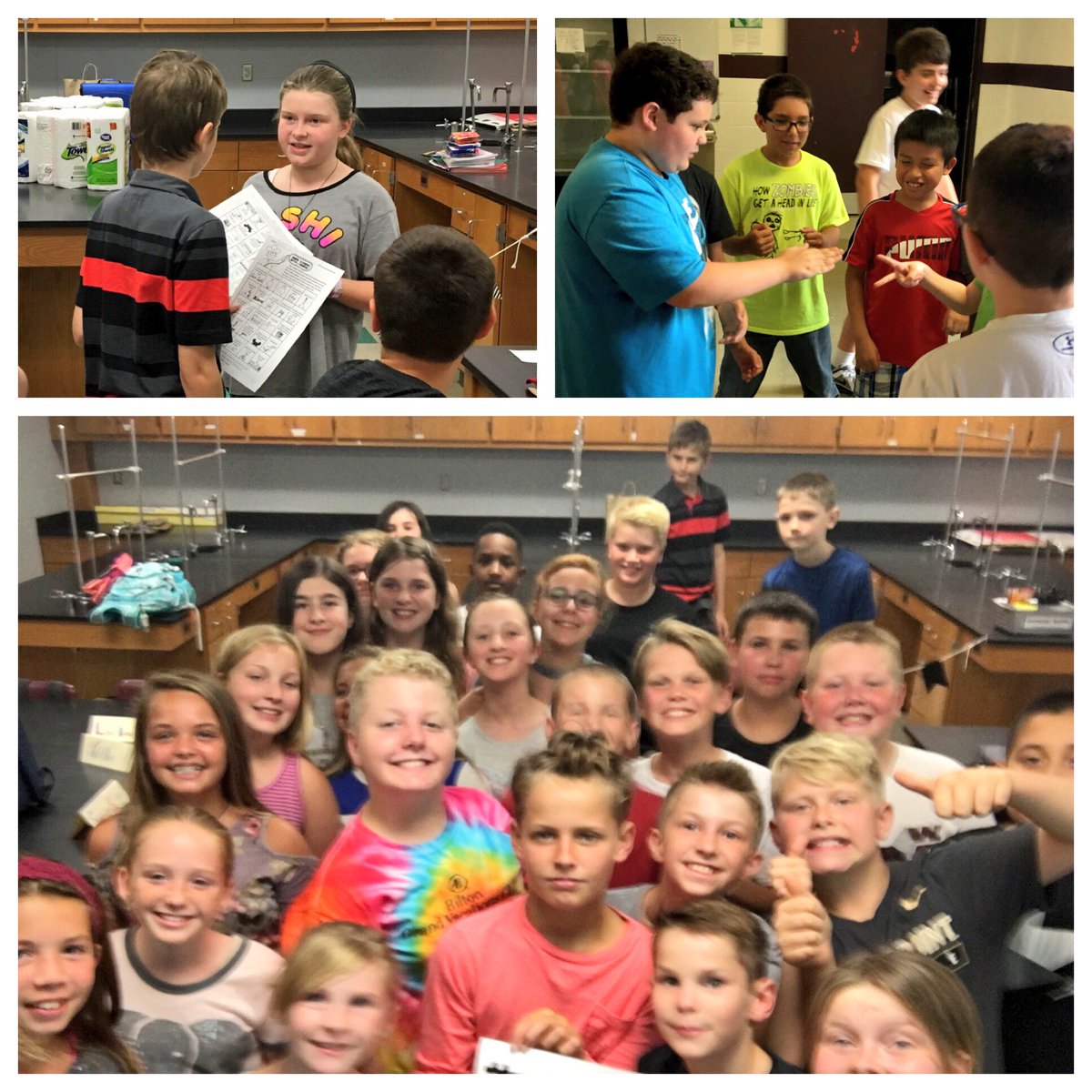Mrs_Conover's tweet photo. First day of 6th grade fun! #Findsomeonewho #Entourage & #Firstclassselfie π#ExploreBIS #LCSfirstday2017 #WelcomeWarriors https://t.co/sLd0X5kSJF