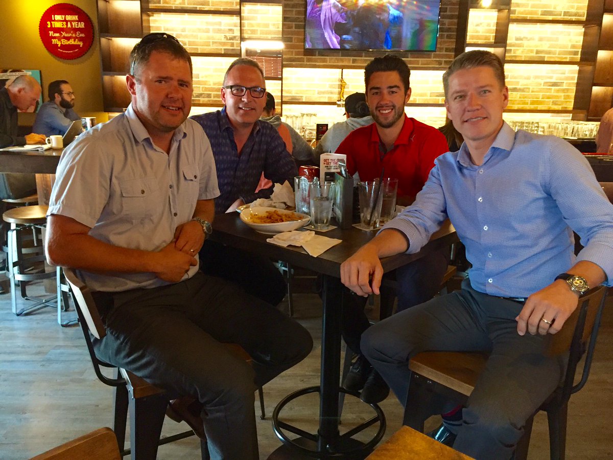 Some of the boys from #choicerealty enjoying a great first meal <a href="/MrMikesOnline/">MR MIKES</a> in <a href="/Cityofwinkler/">City of Winkler</a> #wellbeback