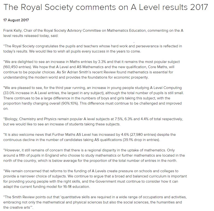 The Royal Society (@royalsociety) on Twitter photo "Congrats to the pupils & teachers whose hard work & perseverance is reflected in #alevelresultsday" - <a href="/FrankFpk1/">Frank Kelly</a> ow.ly/yFRU30etRhk "Congrats to the pupils & teachers whose hard work & perseverance is reflected in #alevelresultsday" - <a href="/FrankFpk1/">Frank Kelly</a> ow.ly/yFRU30etRhk
