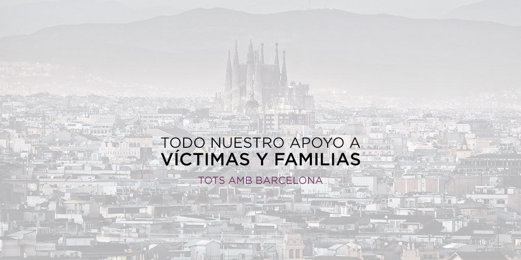 Hoy, nuestro corazón y nuestros pensamientos están con Barcelona.
El terror no apagará las millones de voces que reclaman convivencia y paz.
