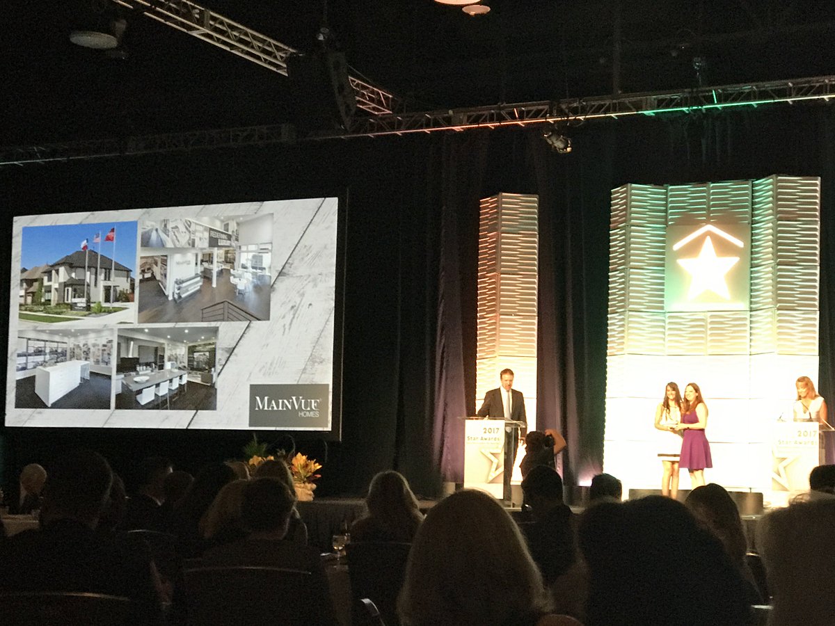 mainvuehomes's tweet image. Congrats, #MainVue #TX team, on winning &quot;Best Sales Brochure&quot; &amp;amp; &quot;Best Sales Gallery/Sales Center&quot; at the 2017 @Texas_Builders&apos; Star Awards!