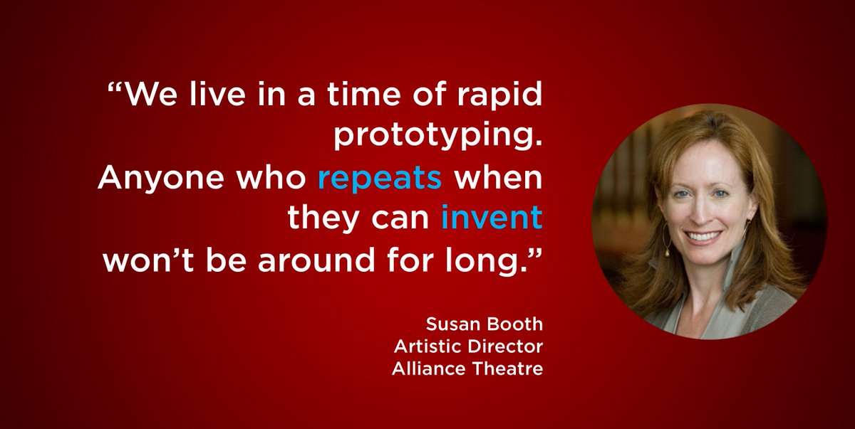 tessnetwork's tweet photo. “Anyone who repeats, when they can invent, won’t be around for long.” Susan Booth, Artistic Director, @alliancetheatre #TLCC2017 https://t.co/evmpftMgub