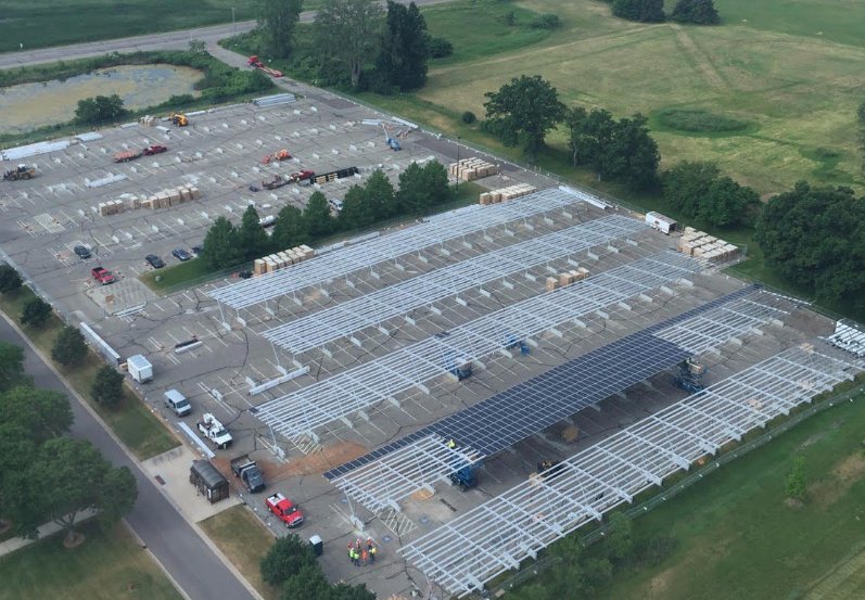 StatesideRadio's tweet photo. MSU taps parking lots for renewable energy and big savings https://t.co/hPi4MM2cNw https://t.co/mQev1pmAas