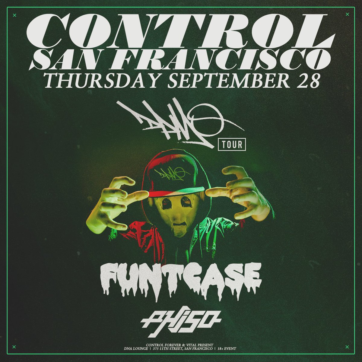 ANNOUNCEMENT! On Thursday September 28th <a href="/FuntCaseUK/">FuntCase | DPMO</a> will be in the building for #control_sf along with #phiso! ticketfly.com/purchase/event…