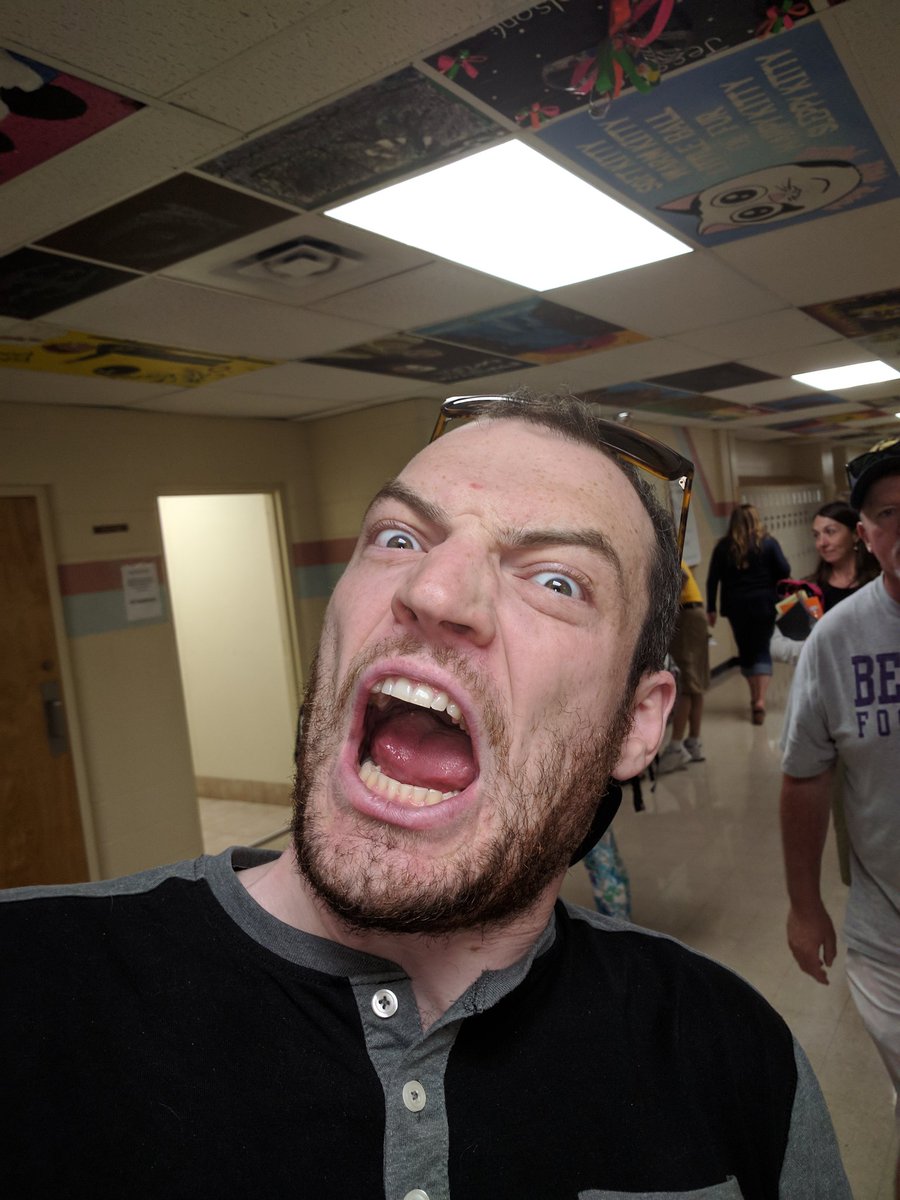 BillyTeaches's tweet photo. Matt's face when he has to deal with emotions. #lewisd1 #coredays17 https://t.co/S9p6nL9yOK
