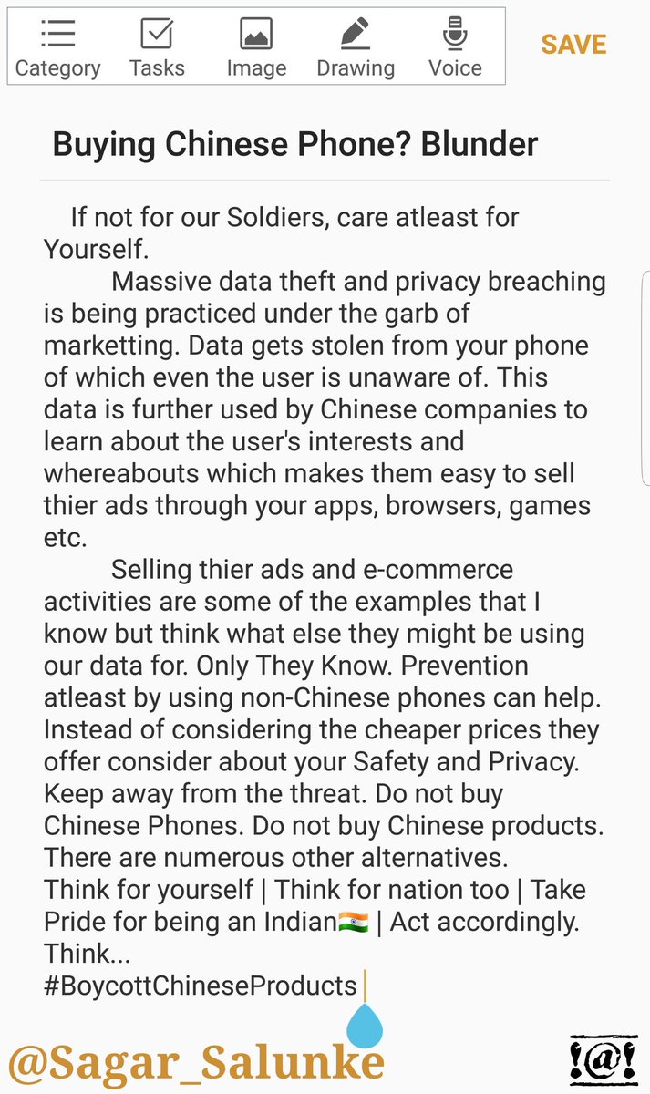 Sagar_Salunke's tweet photo. A 2 mins. read on my view of how Chinese Mobile phone companies are involved into serious cross border Cyber Crime. 
#BoycottChineseProducts https://t.co/8cXhmpuvPg