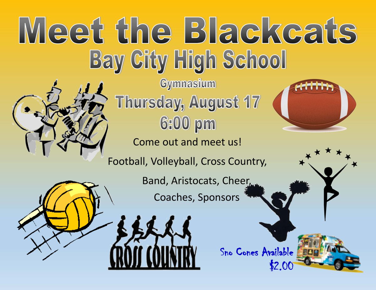 BCISD's tweet photo. Tonight at the BCHS gym - meet your fave Ladycats &amp; Blackcats! #BCISD https://t.co/rCEwQRhMvn