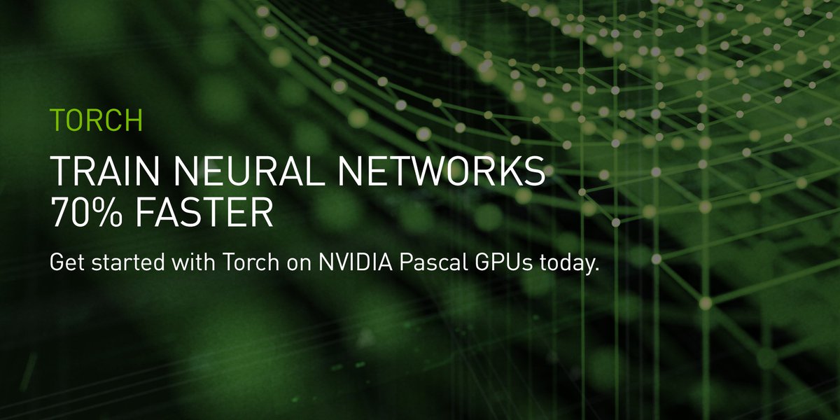 NVIDIAAIInfra's tweet photo. Torch runs up to 70% faster on the latest NVIDIA #Pascal GPUs. Get started today. #GPUAccApps https://t.co/7slUcnVzEm https://t.co/D4Pzld9A6g