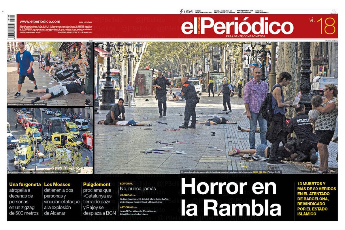 vilallongapac's tweet photo. Compareu portades. Sensacionalisme versus periodisme. #Barcelona https://t.co/AW58iriFmH