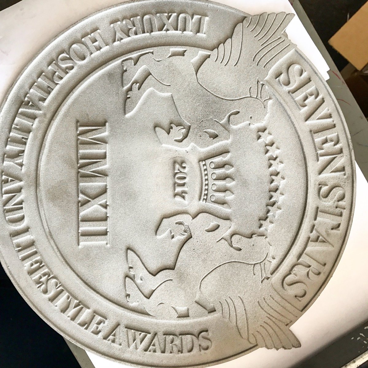 The Signum Virtutis plaques for the 2017 <a href="/sslhla/">Seven Star Award</a> fresh out of the mould and waiting for paint job! #sslhla #ecaliclub #athens
