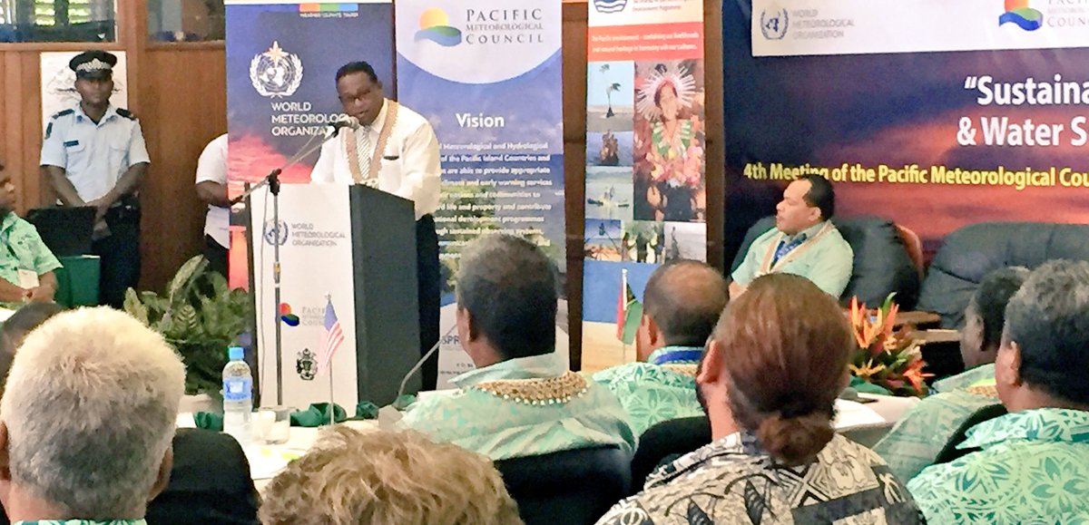 spc_live's tweet photo. Acting Prime Minister of #SolomonIslands Hon Manasseh Maelanga: robust Met Services are vital 2 community preparedness & resilience #PMMM2 https://t.co/cgOFQBmqpD