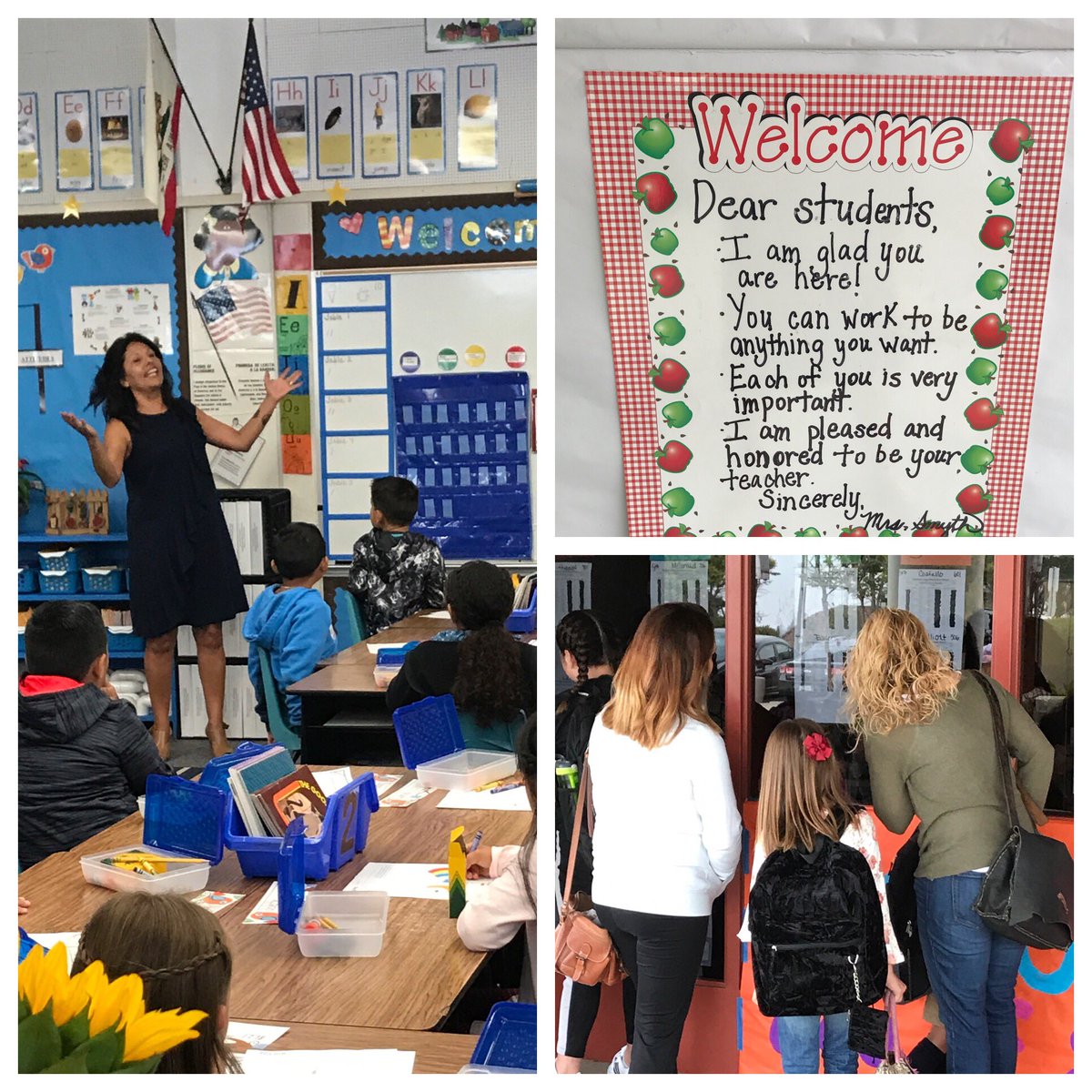 suptRayneeDaley's tweet photo. So fun to be at our schools and experience the first day of school!  @LangeElementary @GroverBeachE@OurKidsFirst https://t.co/QDyVg2p4wN