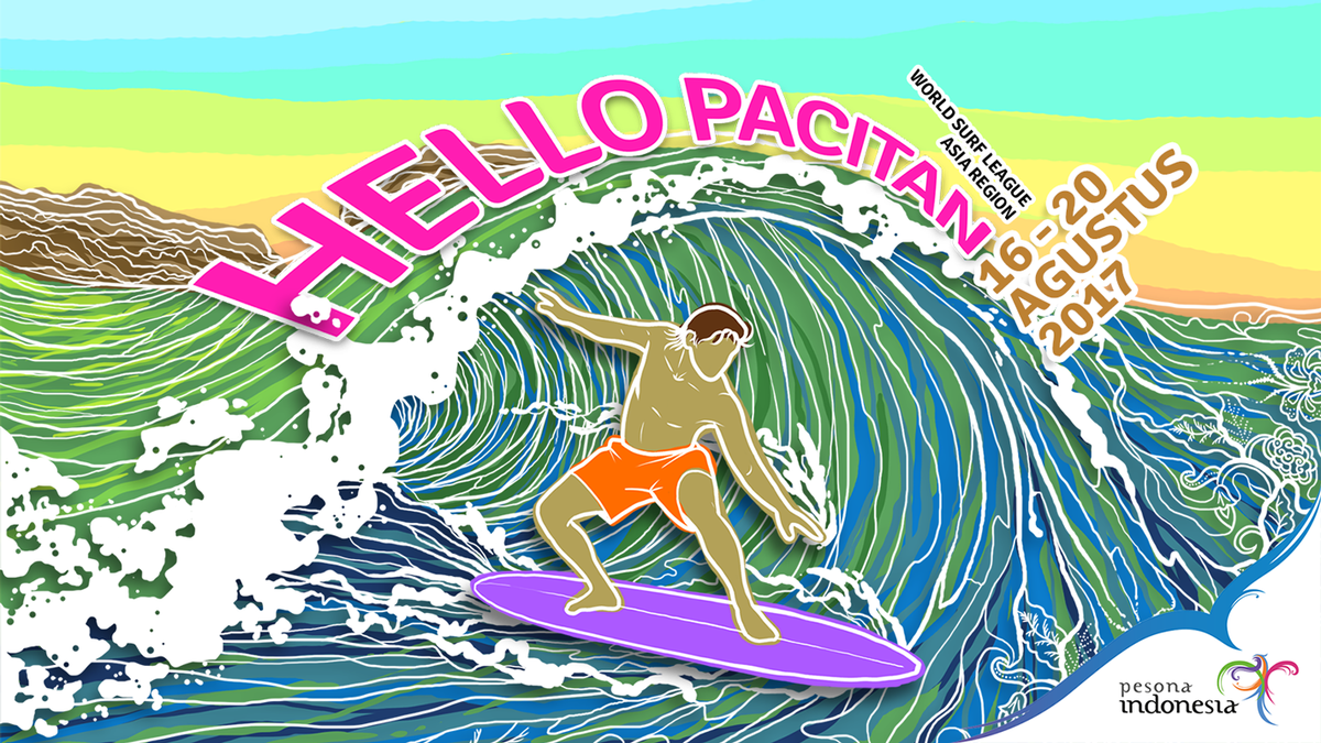 pesonaindonesia's tweet photo. Sehari sebelum perayaan kemerdekaan Indonesia , ada inagurasi Hello Pacitan Pro World Surf League Qualifying Series 1,000 #HelloPacitan https://t.co/HVyzduHXUM