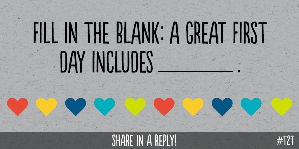 teacher2teacher's tweet photo. Share one thing that makes the first day of school a success! https://t.co/ccDuz1XxGb