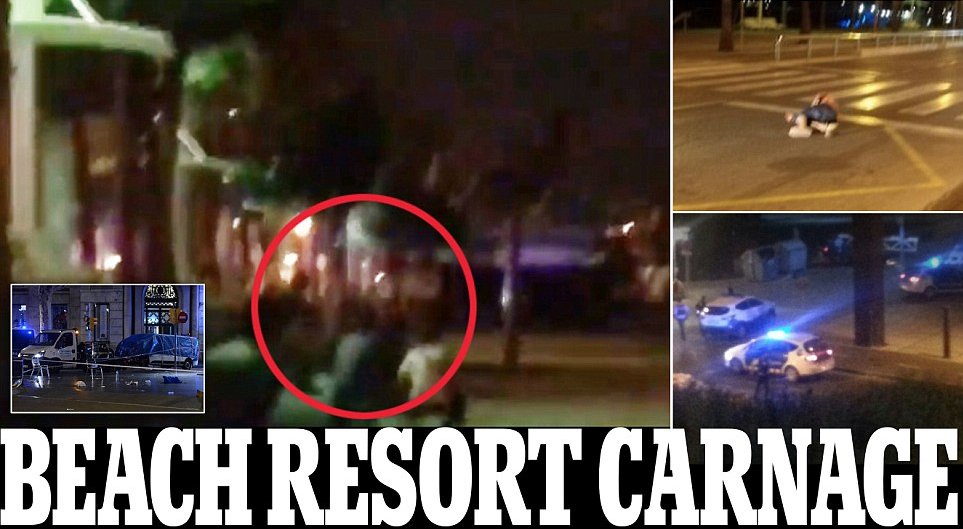 DailyMail's tweet photo. 'Four jihadis killed and several people injured' as gunfire erupts south of Barcelona in new terror attack https://t.co/QR5ktOypFc https://t.co/sOxRouXsFN