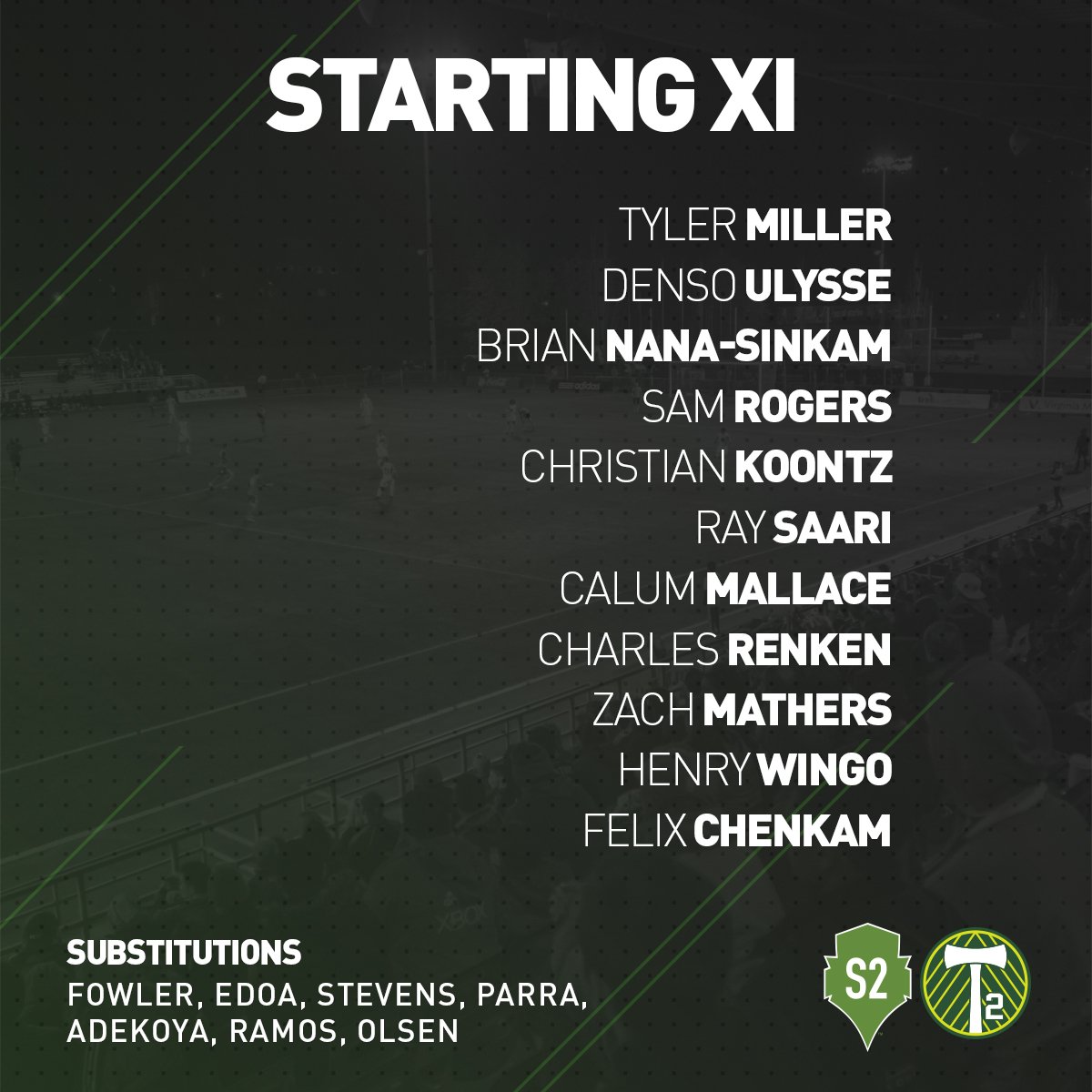RoundBallon's tweet photo. RT @RoundBallon: RT @SoundersFC2: Here we go... It's YOUR S2 starting XI for #PORvSEA tonight!
#OwnThe2 #TheFutu… https://t.co/ijqSkjXZmR