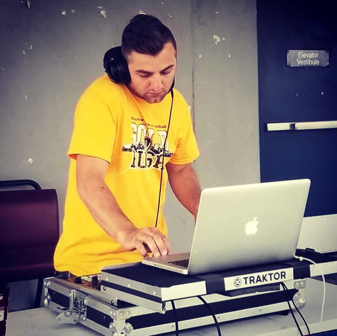 UWLancerFB's tweet photo. DJ Leo was at today's practice pumping energy onto the field! Our fastest practices to date, this is how we do it in WinCity! https://t.co/eihFPlOetc