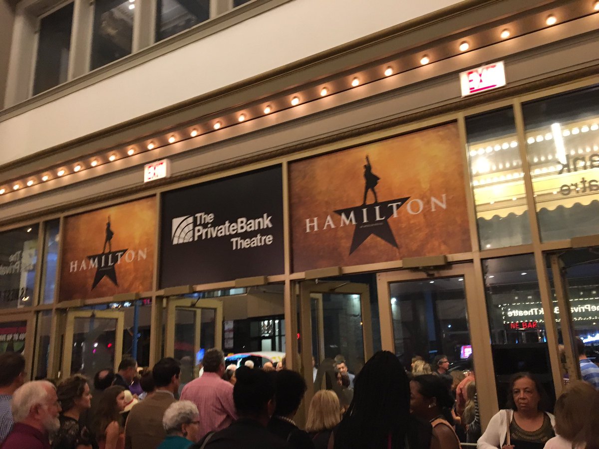 collmartin16's tweet photo. By far the most amazing experience I have ever had. Thank you Hamilton Chicago it was/is/will be the greatest show I have ever seen. https://t.co/VNoEyJ7LNv