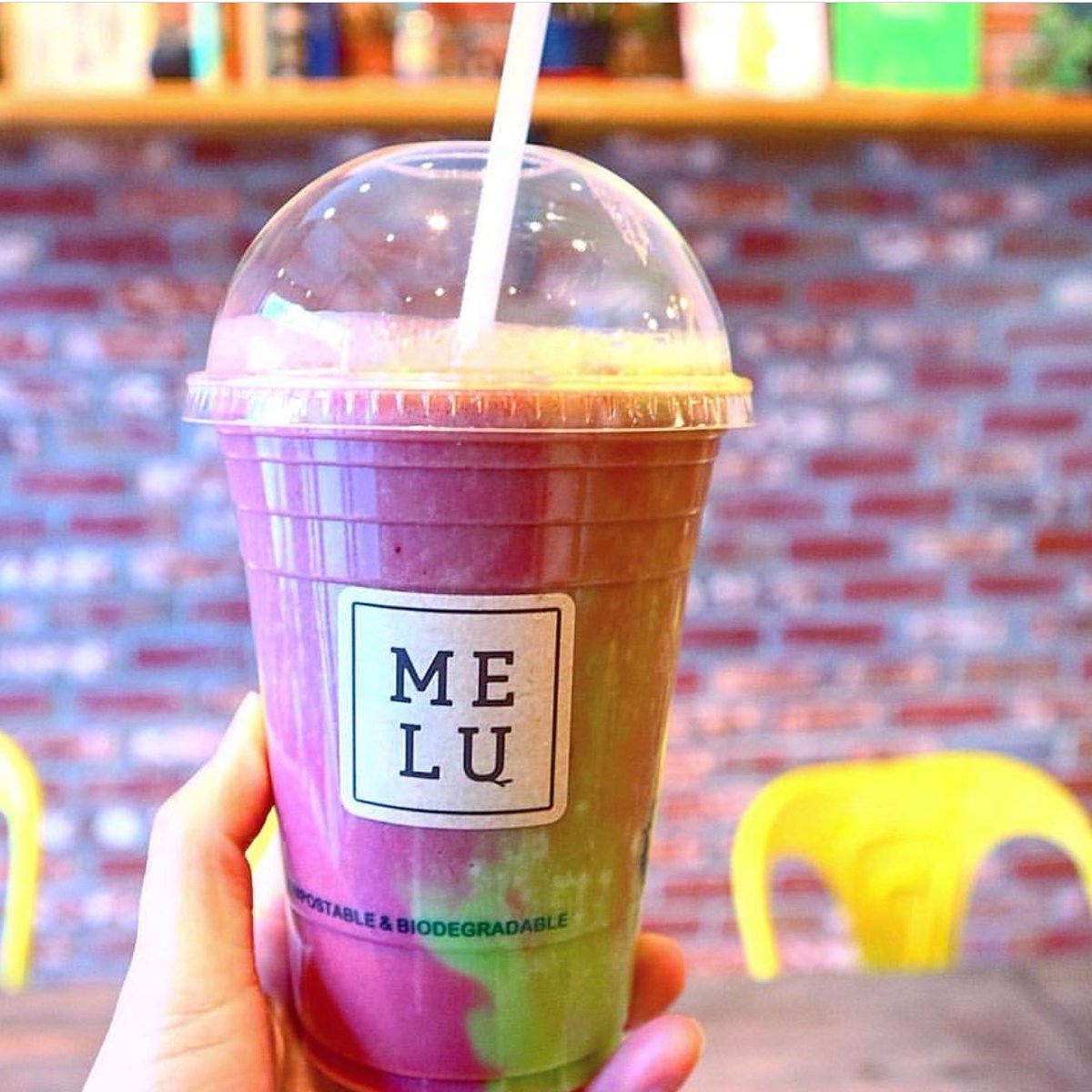 Our Beet'les smoothie, where fruits and vegetables, protein, and probiotics all come in one cup !