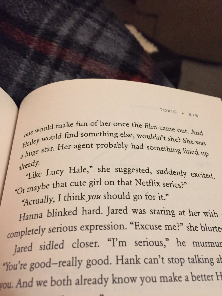 jabrahamsen1992's tweet photo. @sarabooks @lucyhale I see what you did there! That's adorable! #PLL #PLLBooks #Toxic https://t.co/UsetJO3ayn
