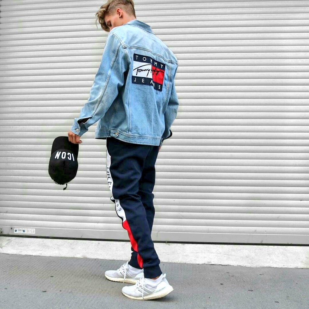 OutfitBoy on Twitter: "This Outfit Boy 👦 is @sxvbi_ (Insta) Cap Tommy Hilfiger Denim Jacket Hilfiger Pants Adidas Ultraboost shoes https://t.co/rR7Zniq7Wy" Twitter