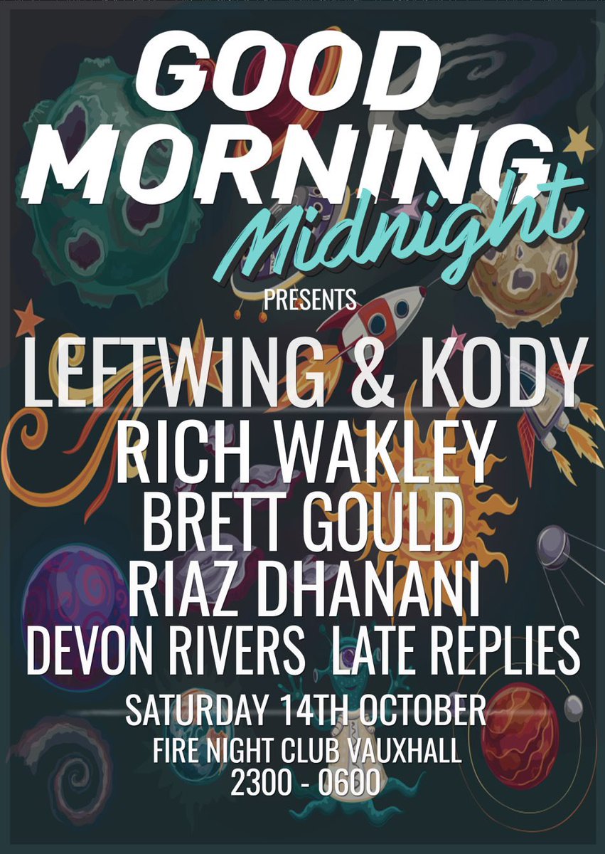 Tickets go live for our next event with Leftwing &amp; Kody at fire night club next week Tuesday at 7pm stay posted folks