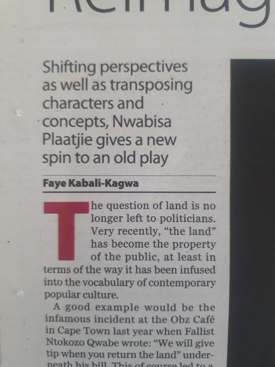 faye_kk's tweet photo. Archiving is important. Buy a copy of @mailandguardian to read my review of Nwabisa Plaatjie's work. #theland https://t.co/qzxM4XyPoP