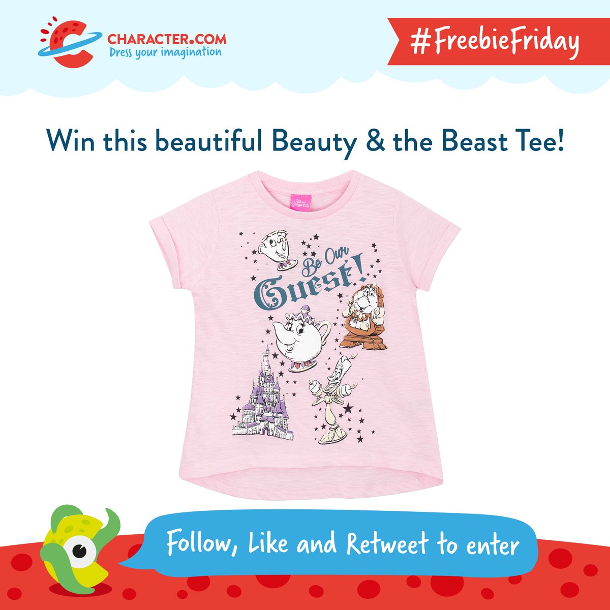 characterdotcom's tweet image. Be our guest and enter today's #FreebieFriday #competition for a chance to #win this #BeautyandtheBeast tee! Follow, ♥ &amp;amp; RT to enter