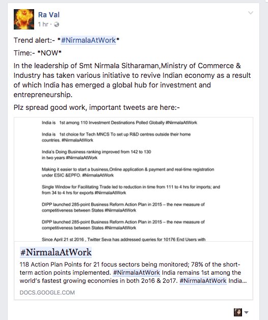 KarnikaKohli's tweet photo. The template for #NirmalaAtWork tweets https://t.co/fx2CNiPeuh https://t.co/UegTwOmXxK