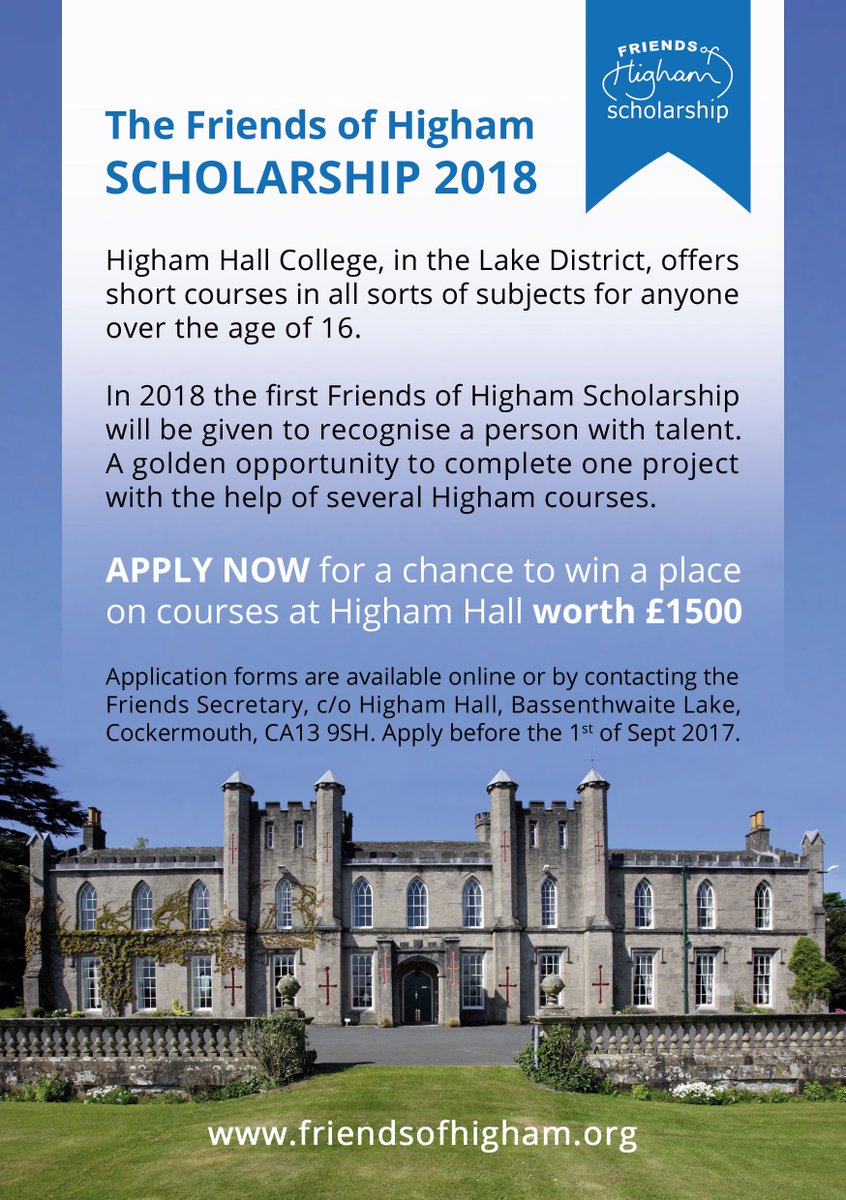 HighamHall's tweet photo. 2 WEEKS LEFT to apply for a Friends of Higham #Scholarship !
Win free courses for your own project #LearningSomethingNew #ScholarshipAlert https://t.co/LkwbojFTkp