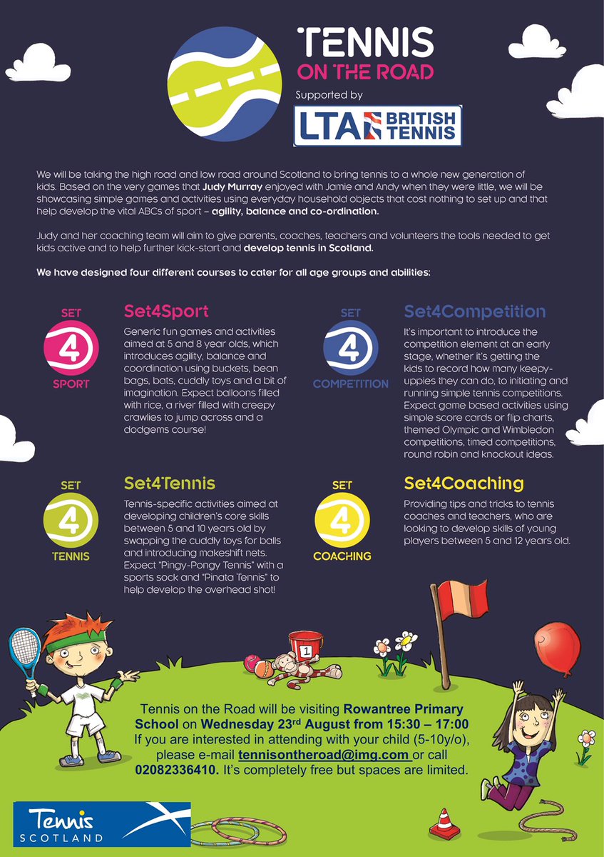 Great Tennis opportunity for our members <a href="/JudyMurray/">judy murray</a> <a href="/tennisscotland/">Tennis Scotland</a> <a href="/Dusc1984/">Dundee United SC</a> @Craigie_High <a href="/craigmuir/">Craig Jordan Muir</a>