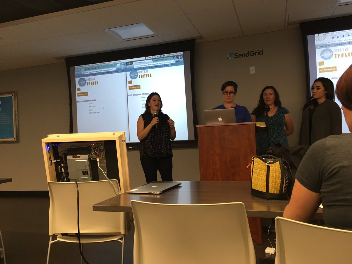 NataliaMColome's tweet photo. 1st place at demo night 🥇Excited to show off our hard work 👩‍💻 thanks to @turingschool &amp; @SendGrid #womenintech #girlsquad https://t.co/CKyspakVlS