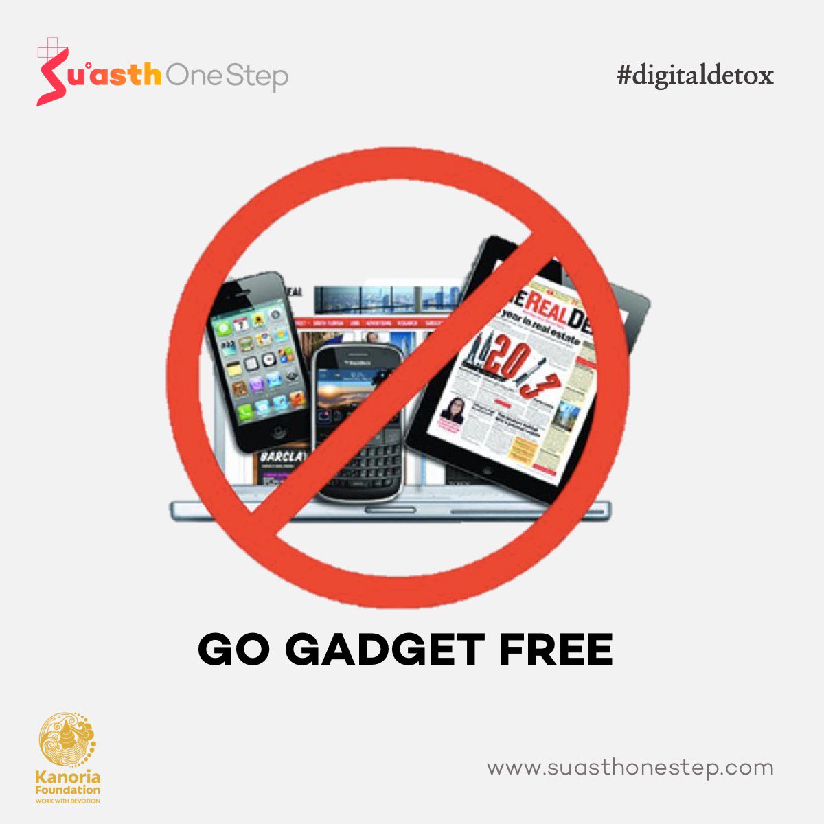 SuasthOneStep's tweet photo. Remember a time when we didn't have smart phones and tablets? Try and switch off once a week #DigitalDetox #GoGadgetFree #TechJunkies https://t.co/p8cgaHXjZL
