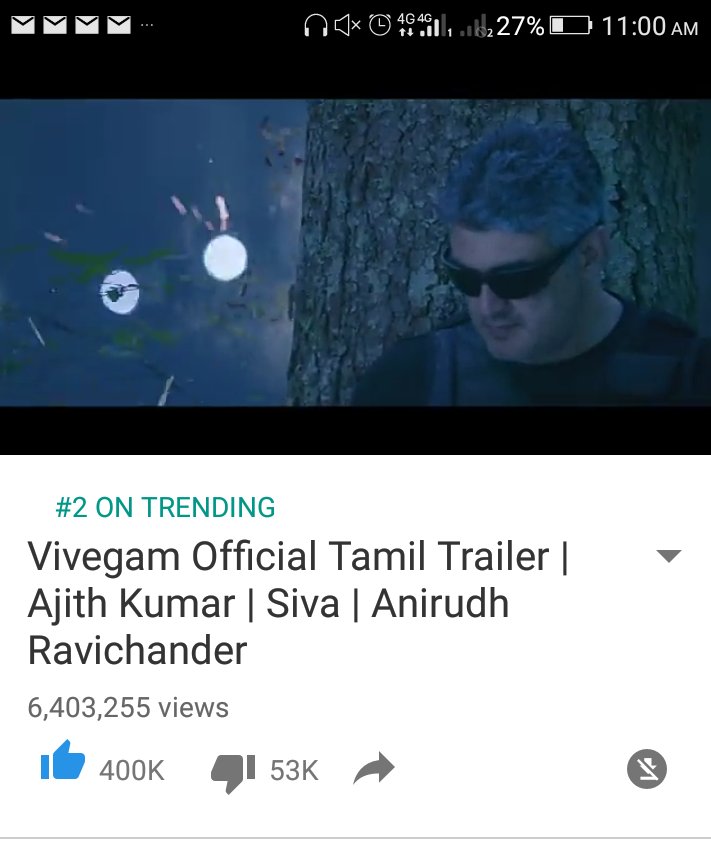 Thalaveriyans27's tweet photo. #VivegamTrailer 
#VivegamTrailerWorldRecord

400k likes in just 35 hours!!!! ULTRA MASS FAN BASE https://t.co/utvkZ8PuM1